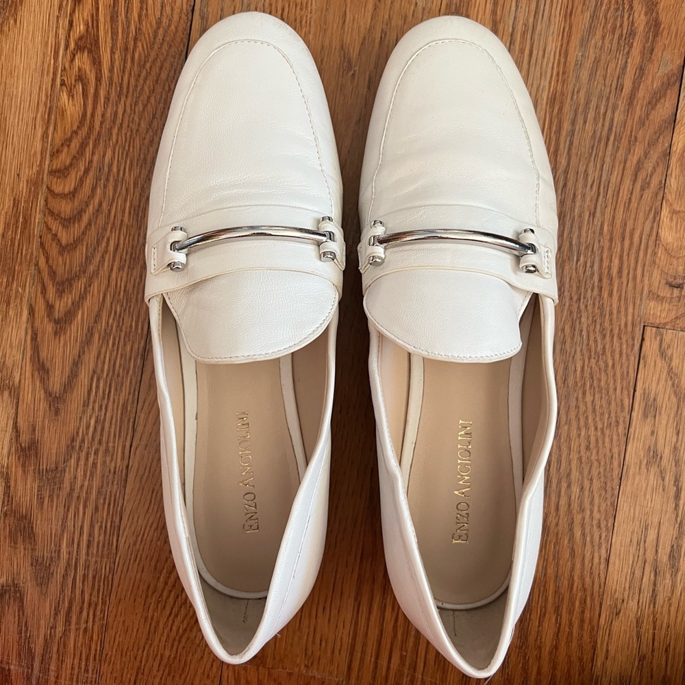 Women’s white loafers, only worn a handful of times!